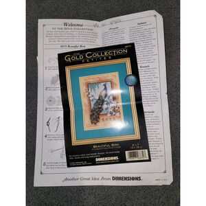 Dimensions Gold Petites Cross Stitch CHART ONLY Beautiful Bird Peacock 5"x7”